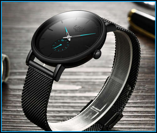 *LIGE 9915 Slimline Simple Watch Men Quartz Clock with Quality!* Will not Fade or Rust