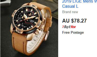 FREE SHIPPING* CLASSIC -* DEEP DISH* LIGE 9924 Top Luxury *6 Hands* Chronograph Watch Men*