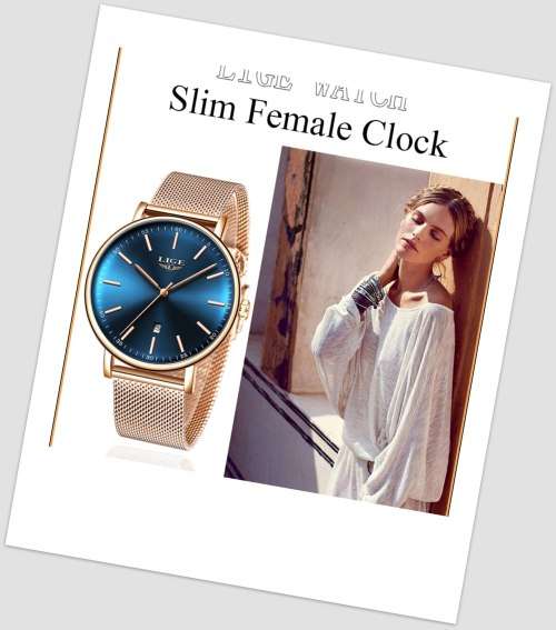 ** CLASSIC - Slimline Ladies Modern Trendy * BIG DIAL* LIGE 9908- Top Luxury All Steel *FULL HOUSE!