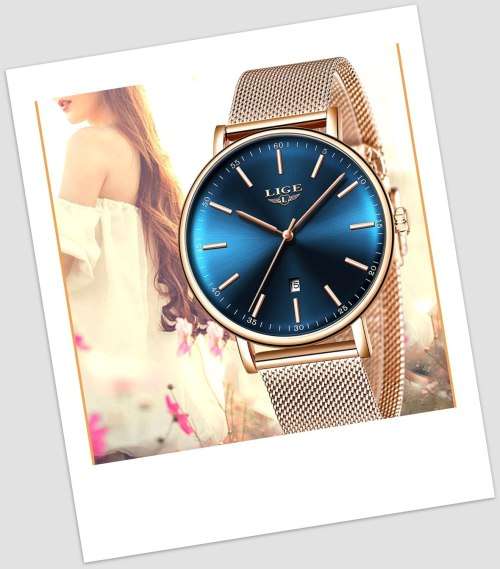 ** CLASSIC - Slimline Ladies Modern Trendy * BIG DIAL* LIGE 9908- Top Luxury All Steel *FULL HOUSE!