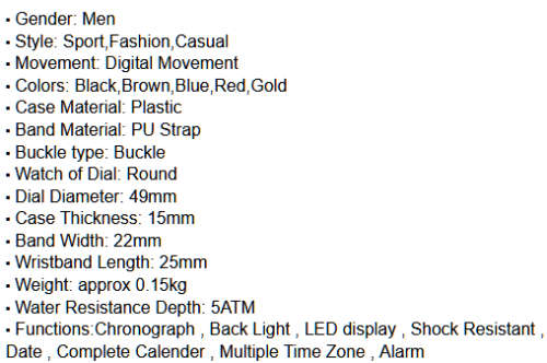 **SKMEI SPORT 1251~ Multifunction Black Sport watch with Brand Box ~