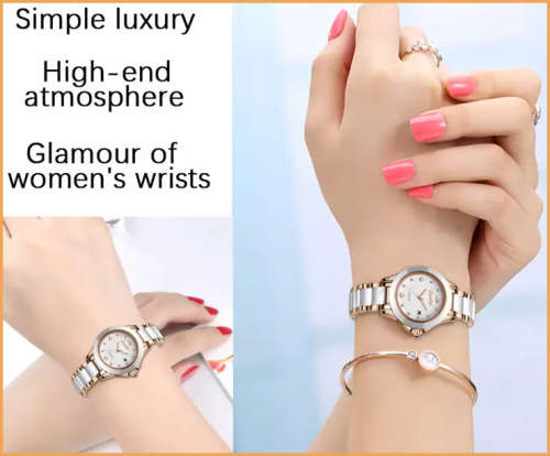 * Magnifisant* Sunkta * Lady Georgeos Steel Ceramic Band Bracelet Luxury Watch*