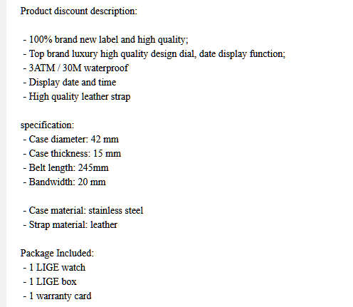 ** CLASSIC -  Relogio Masculion LIGE 9958-*Top Luxury Leather Band *6 Hands-* Chronograph Watch*