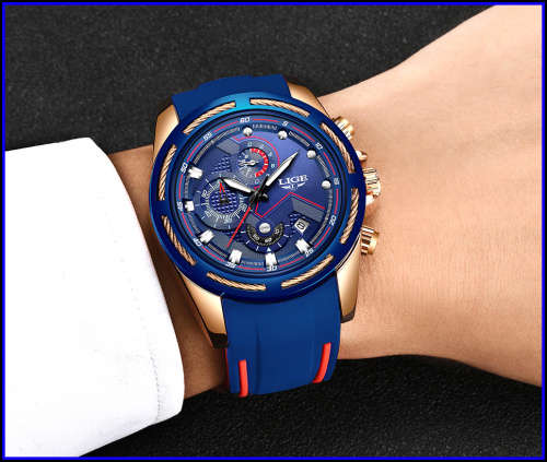 ** -SPORT*  LIGE 9957-* Luxury Visual Impact *6 Hands* Chronograph Watch Men