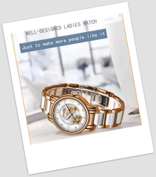 * Magnifisant* Sunkta * Lady Georgeos Steel Ceramic Band Bracelet Luxury Watch*WHITE