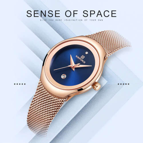 * Magnifisant* Naviforce* Lady Georgeos Steel  Bracelet Luxury Watch*