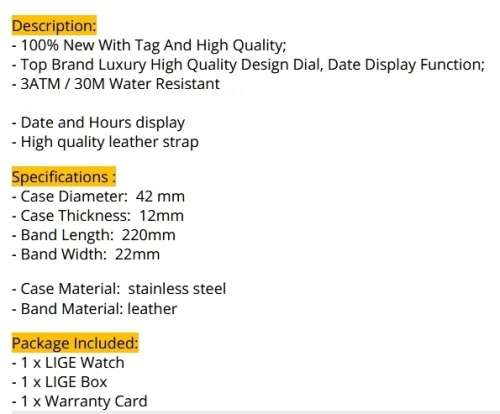 **LIGE 9866~Luxury Multifunction Sport watch with Brand Box ~FULL HOUSE