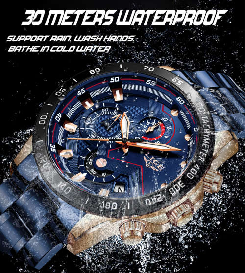 CLASSIC - Business Men LIGE 9982  Luxury * FULL* Steel *6 Hands* Chronograph Watch Men- FULL HOUSE*