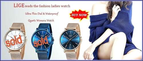 ** CLASSIC - Slimline Ladies Modern Trendy * BIG DIAL* LIGE 9908- Top Luxury All Steel *FULL HOUSE!