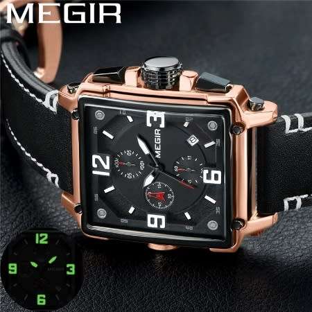 *** Megir (2061)  Brand** Top Watch* New Style  BIG Luxury Men Quartz Watch CHRONOGRAPH * 6 HANDS *