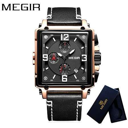 *** Megir (2061)  Brand** Top Watch* New Style  BIG Luxury Men Quartz Watch CHRONOGRAPH * 6 HANDS *
