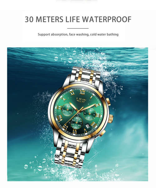 ** CLASSIC -  Relogio Masculion LIGE 9810*  Luxury * FULL* Steel *6 Hands* Chronograph Watch Men