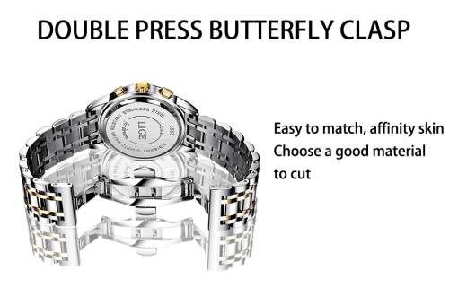 ** CLASSIC -  Relogio Masculion LIGE 9810*  Luxury * FULL* Steel *6 Hands* Chronograph Watch Men