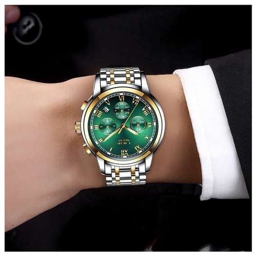 ** CLASSIC -  Relogio Masculion LIGE 9810*  Luxury * FULL* Steel *6 Hands* Chronograph Watch Men