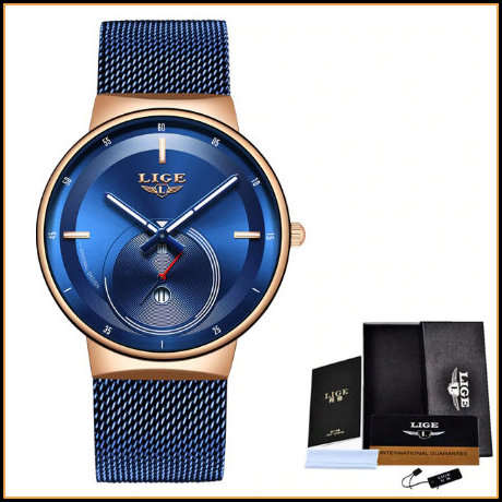 LIGE 9993 Slimline  Quartz Clock with Quality!* Will not Fade, Rust=YOUR BID IS FOR BLUE*