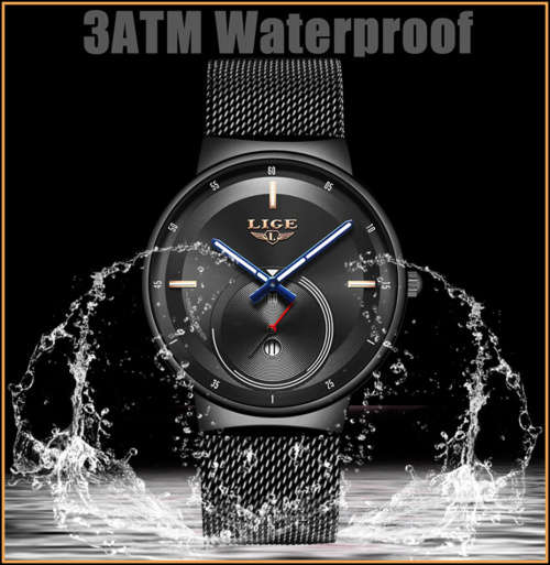 LIGE 9993 Slimline  Quartz Clock with Quality!* Will not Fade, Rust=YOUR BID IS FOR BLUE*