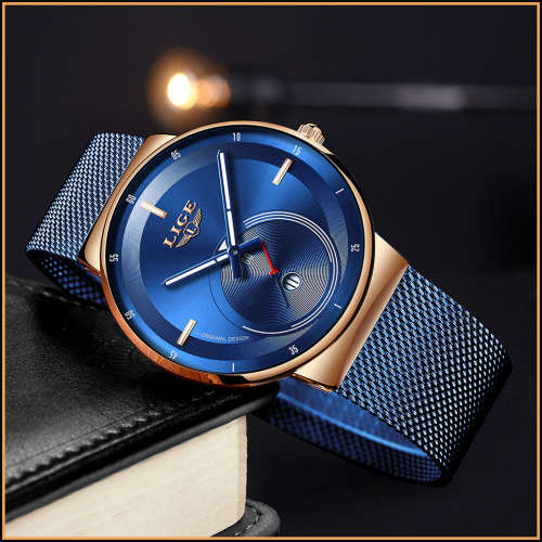 LIGE 9993 Slimline  Quartz Clock with Quality!* Will not Fade, Rust=YOUR BID IS FOR BLUE*