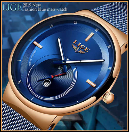 LIGE 9993 Slimline  Quartz Clock with Quality!* Will not Fade, Rust=YOUR BID IS FOR BLUE*