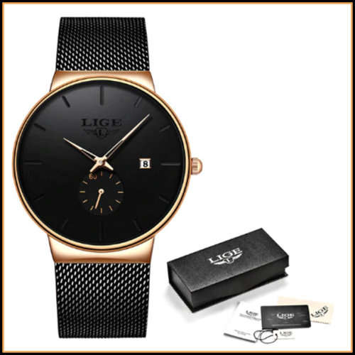 *LIGE 9969 Slimline Simple Watch Quartz Clock with Quality!* Will not Fade or Rust