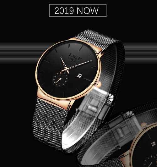 *LIGE 9969 Slimline Simple Watch Quartz Clock with Quality!* Will not Fade or Rust