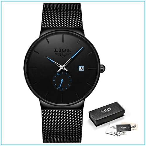 *LIGE 9969 Slimline Simple Watch Quartz Clock with Quality!* Will not Fade or Rust