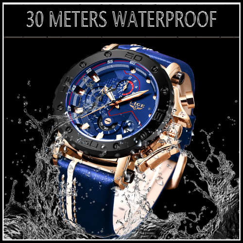 ** $89**  Relogio Masculion* DEEP DISH* LIGE 9899 Top Luxury *6 Hands* Chronograph Watch Men*