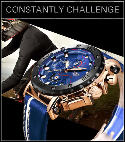 ** $89**  Relogio Masculion* DEEP DISH* LIGE 9899 Top Luxury *6 Hands* Chronograph Watch Men*