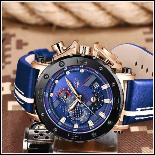 ** $89**  Relogio Masculion* DEEP DISH* LIGE 9899 Top Luxury *6 Hands* Chronograph Watch Men*