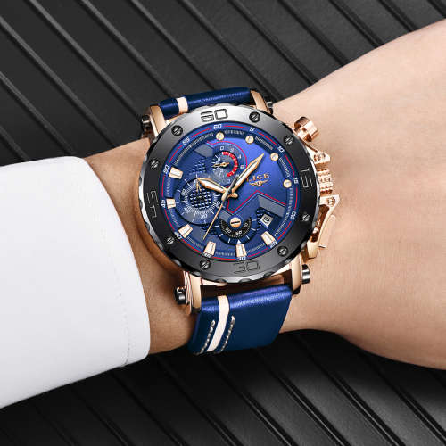 ** $89**  Relogio Masculion* DEEP DISH* LIGE 9899 Top Luxury *6 Hands* Chronograph Watch Men*