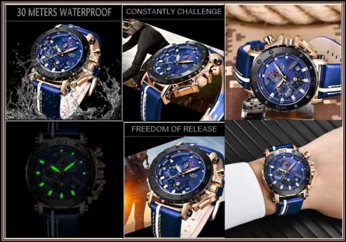 ** $89**  Relogio Masculion* DEEP DISH* LIGE 9899 Top Luxury *6 Hands* Chronograph Watch Men*