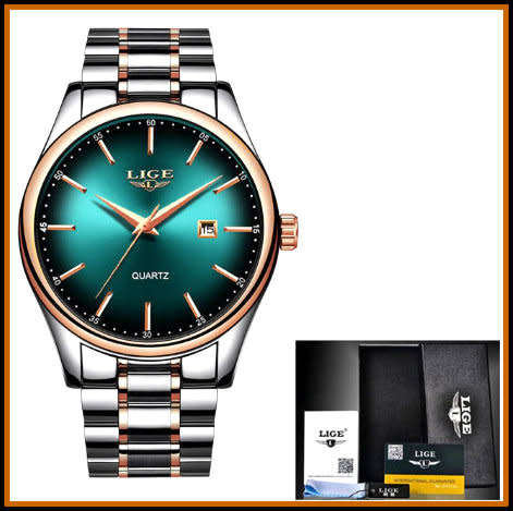 ** LIGE 9937-New Series Unique Men / WOMEN *COLOR BURST! Vision Sensation with Quality!*STEEL GREEN