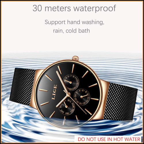 LIGE 9868 - MilanTop Brand Luxury Waterproof Ultra Thin Multifunction Watch