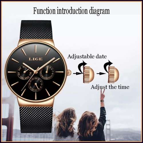 LIGE 9868 - MilanTop Brand Luxury Waterproof Ultra Thin Multifunction Watch