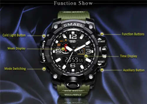 **SMAEL* SL-1545 * Multifunction Military Sport watch with Brand Box ~Big Dial (51mm )~