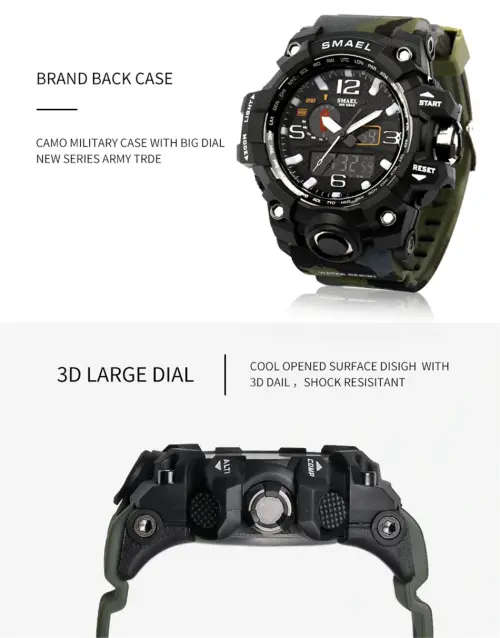 **SMAEL* SL-1545 * Multifunction Military Sport watch with Brand Box ~Big Dial (51mm )~
