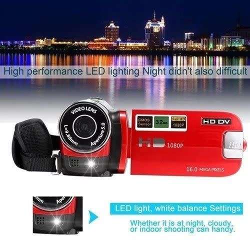 Full HD, 1080P, 16MP Digital Video Camcorder, Camera DV 2.7'' TFT, LCD, 16X ZOOM