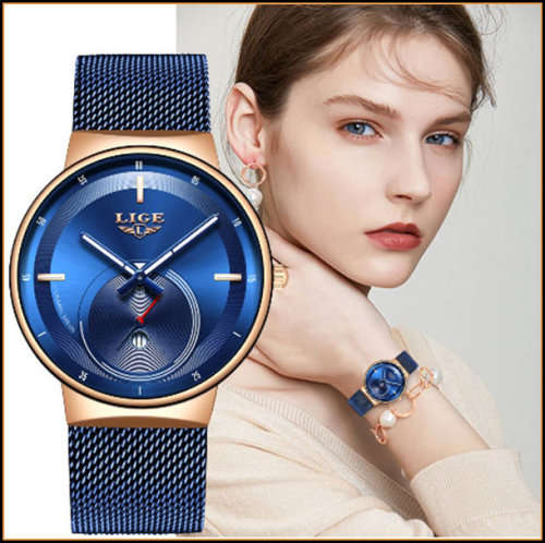 LIGE 9993 Slimline  Quartz Clock with Quality!* Will not Fade, Rust=YOUR BID IS FOR BLUE*