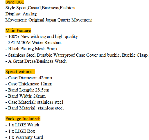 LIGE 9955 - Milan Stainless Steel Mesh Strap Blue/Black Watch