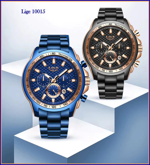 *$229.00* BIG,HEAVY- FULL STEEL  LIGE 10015  Quality*6 Hands* Chronograph Watch *FULL HOUSE!