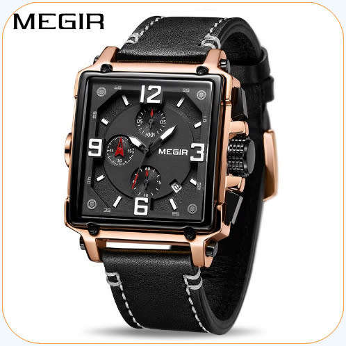 *** Megir (2061)  Brand** Top Watch* New Style  BIG Luxury Men Quartz Watch CHRONOGRAPH * 6 HANDS *