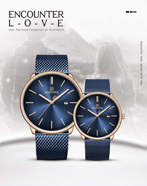 *Naviforce 3012 *  - Ladies Lovely Quality Fashion Watch *All Steel* Blue* 2 Sizes *