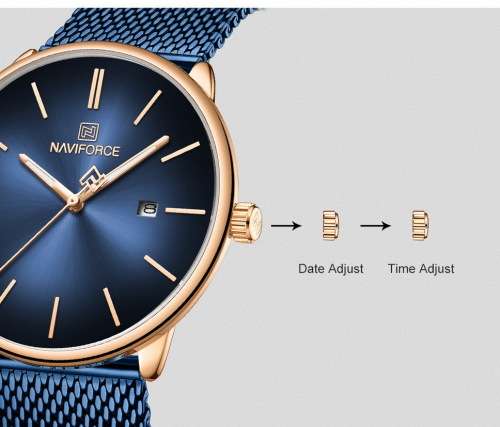 *Naviforce 3012 *  - Ladies Lovely Quality Fashion Watch *All Steel* Blue* 2 Sizes *