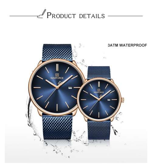 *Naviforce 3012 *  - Ladies Lovely Quality Fashion Watch *All Steel* Blue* 2 Sizes *