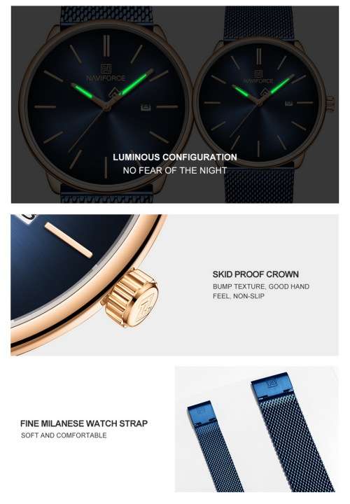 *Naviforce 3012 *  - Ladies Lovely Quality Fashion Watch *All Steel* Blue* 2 Sizes *