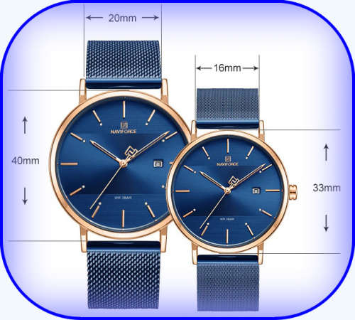 *Naviforce 3012 *  - Ladies Lovely Quality Fashion Watch *All Steel* Blue* 2 Sizes *