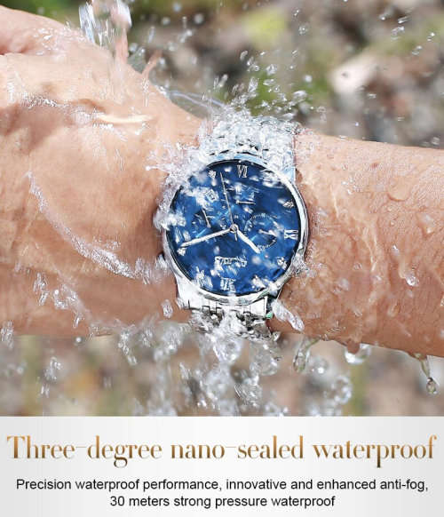 ** CLASSIC -OLEVS 2868* Top Luxury FULL Steel *6 Hands* Chronograph Watch Men