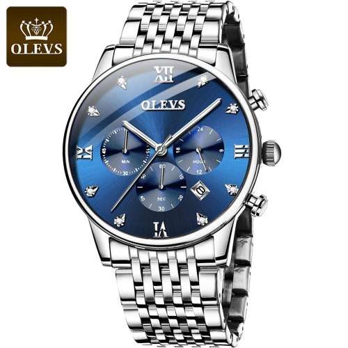** CLASSIC -OLEVS 2868* Top Luxury FULL Steel *6 Hands* Chronograph Watch Men