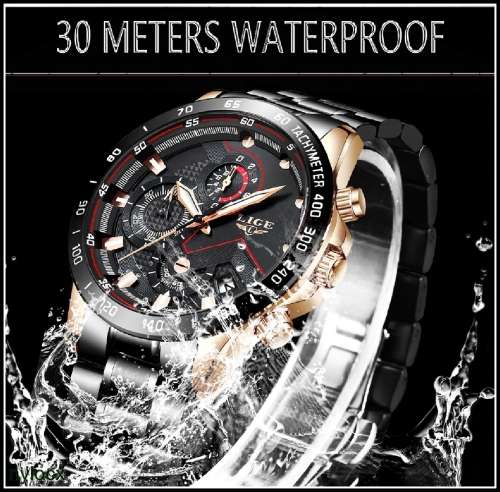 CLASSIC - Business Men LIGE 9982  Luxury * FULL* Steel *6 Hands* Chronograph Watch Men- FULL HOUSE*