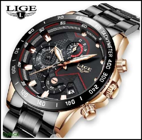 CLASSIC - Business Men LIGE 9982  Luxury * FULL* Steel *6 Hands* Chronograph Watch Men- FULL HOUSE*