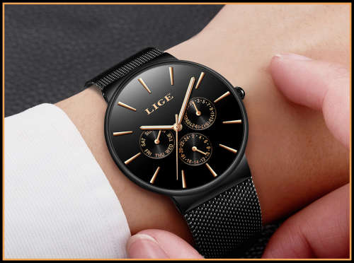 LIGE 9868 - MilanTop Brand Luxury Waterproof Ultra Thin Multifunction Watch